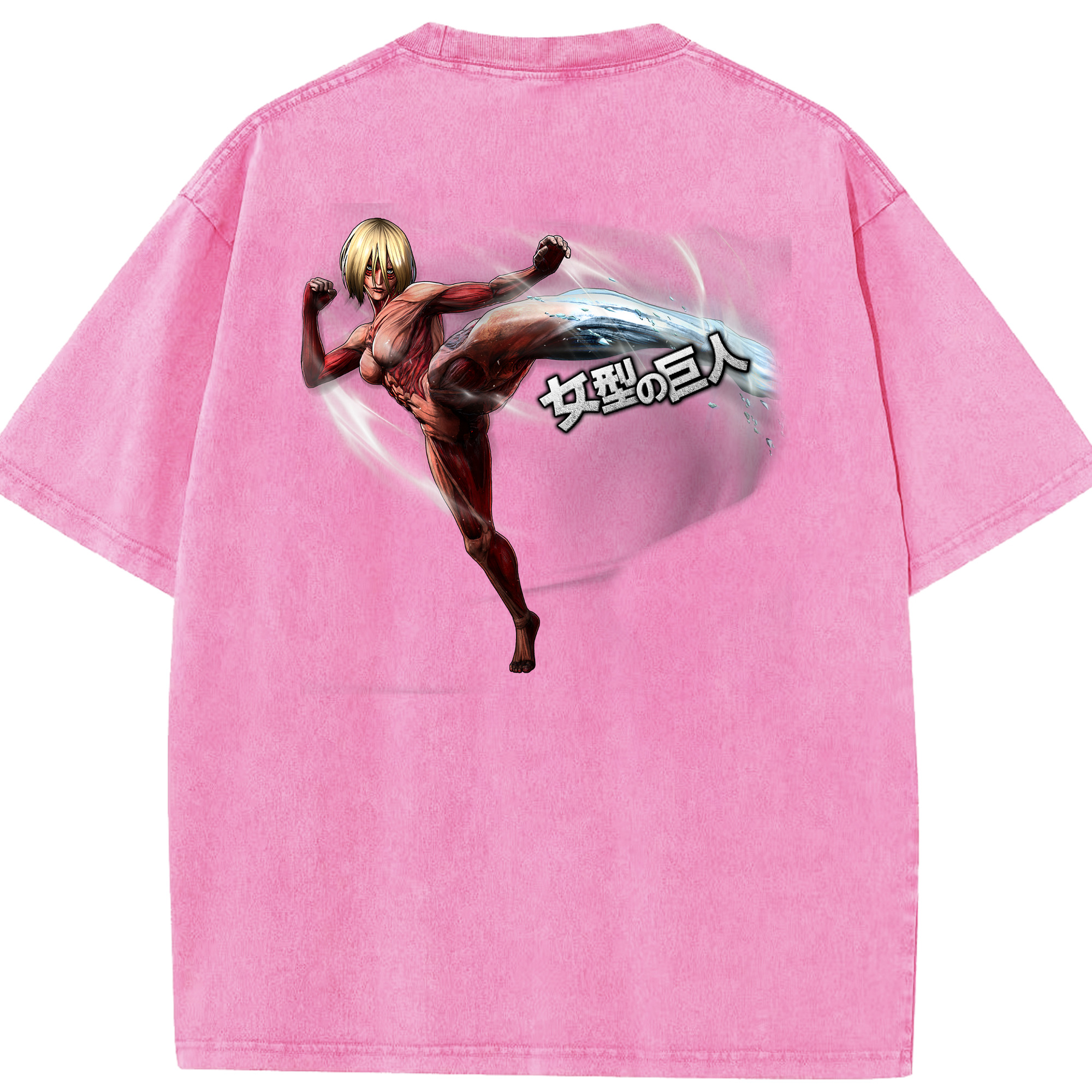（画像用） 進撃の巨人 Attack on Titan 綿100% ヴィンテージ風 半袖Tシャツ（背面プリント）